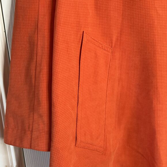Bernardo Vintage Orange Button Down Padded Shoulder Trench Coat Medium - Picture 5 of 13